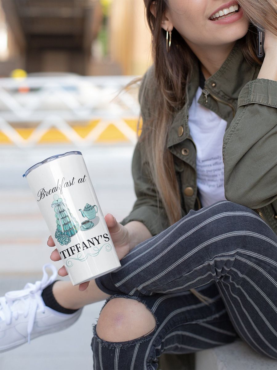 Breakfast at Tiffany's T & Co 20oz Tumbler, Classic Audrey Crew, Girls Brunching Weekend, Holly Golightly Fan Gift For Mom, Book Club Gift product image (10)