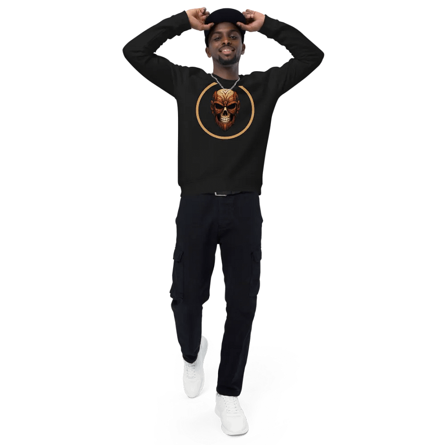 Tribal Skull Symmetry Organic Sweatshirt product image (7)