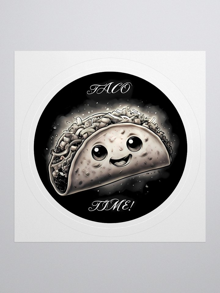Elegant Taco Time Sticker | Monochrome Food Art Decal | Minimalist Wall Decor product image (1)