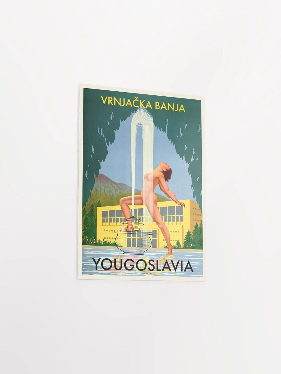 Yugoslavia, Vrnjačka Banja, 1950s — retro vintage travel poster, retro travel art, retro travel wall art, art deco poster, art deco product image (8)