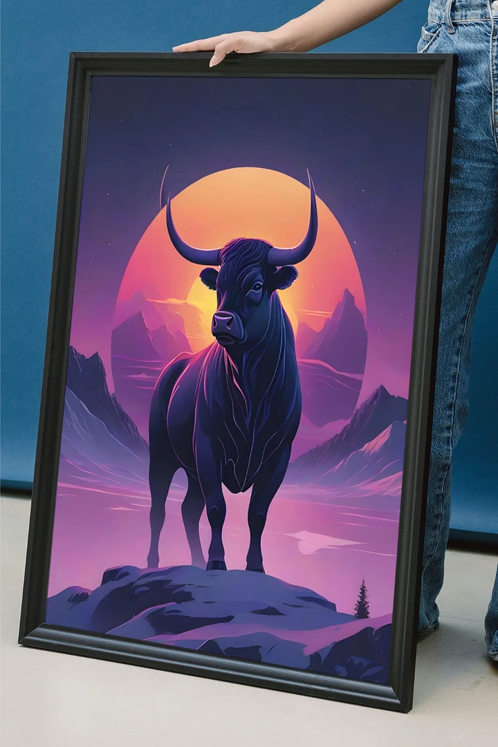 Neon Bull Framed Poster product image (1)