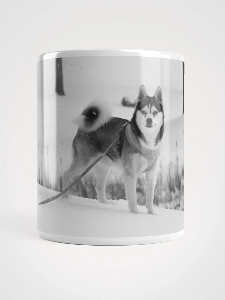 Cute Klee Kai puppy in the snow - B&W product image (1)