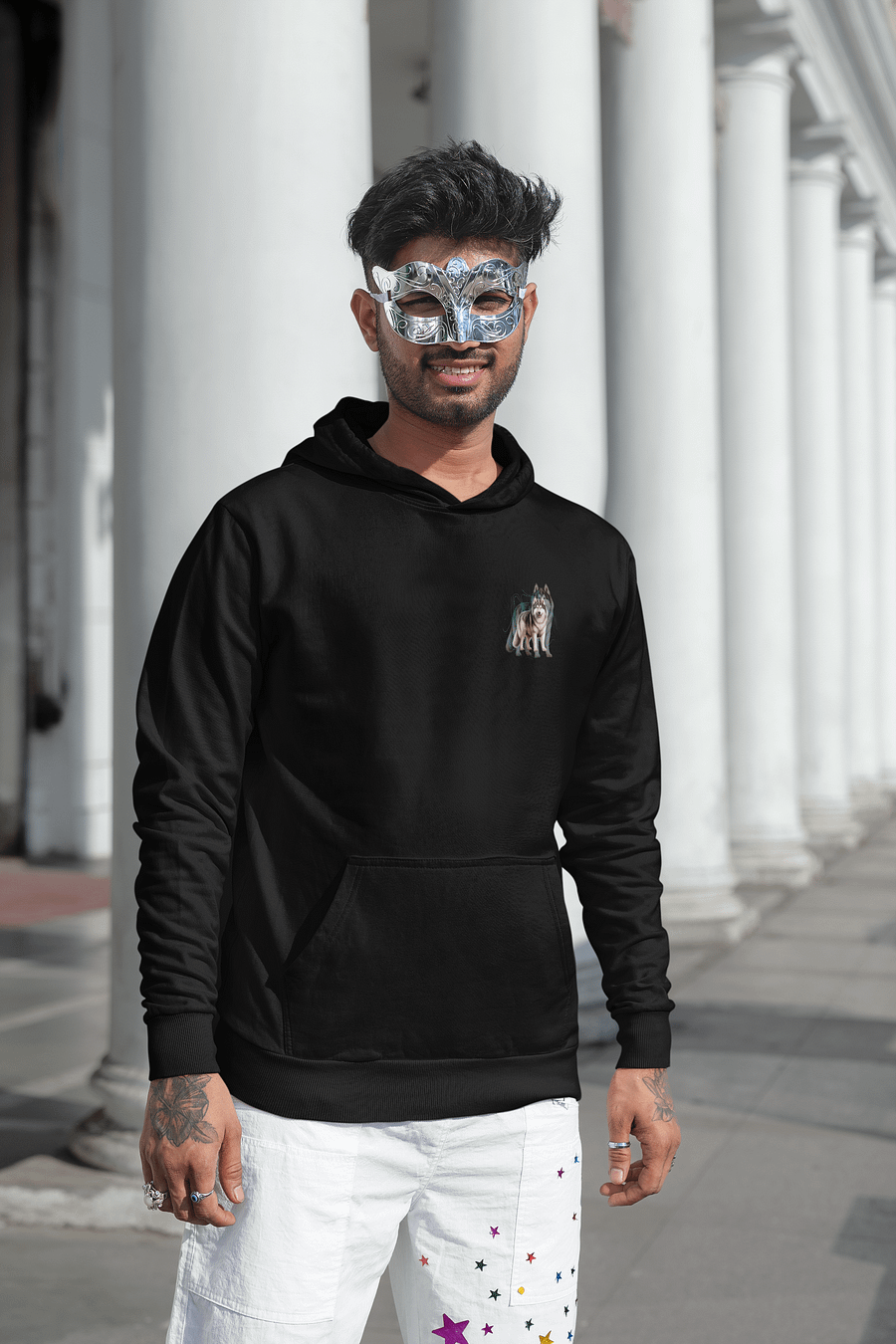 Dark Color Shadowed Alaskan Malamute Hoodie product image (7)
