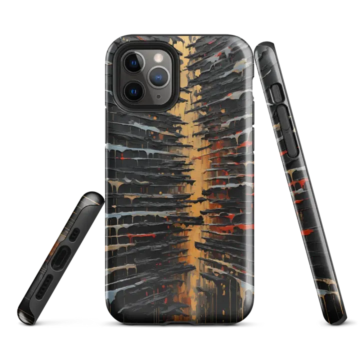 Tough Phone Case for iPhone® - Abstract Palette Knife Oil Painting 