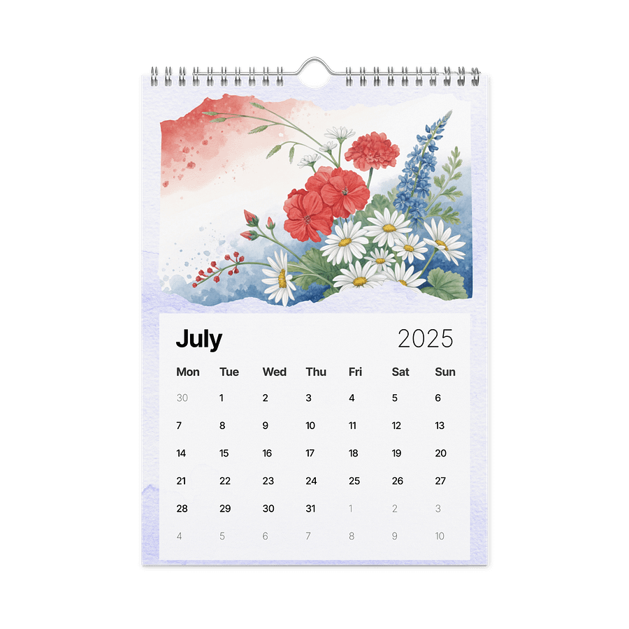 Blooming Seasons: A Watercolor Floral Calendar 2026 product image (7)