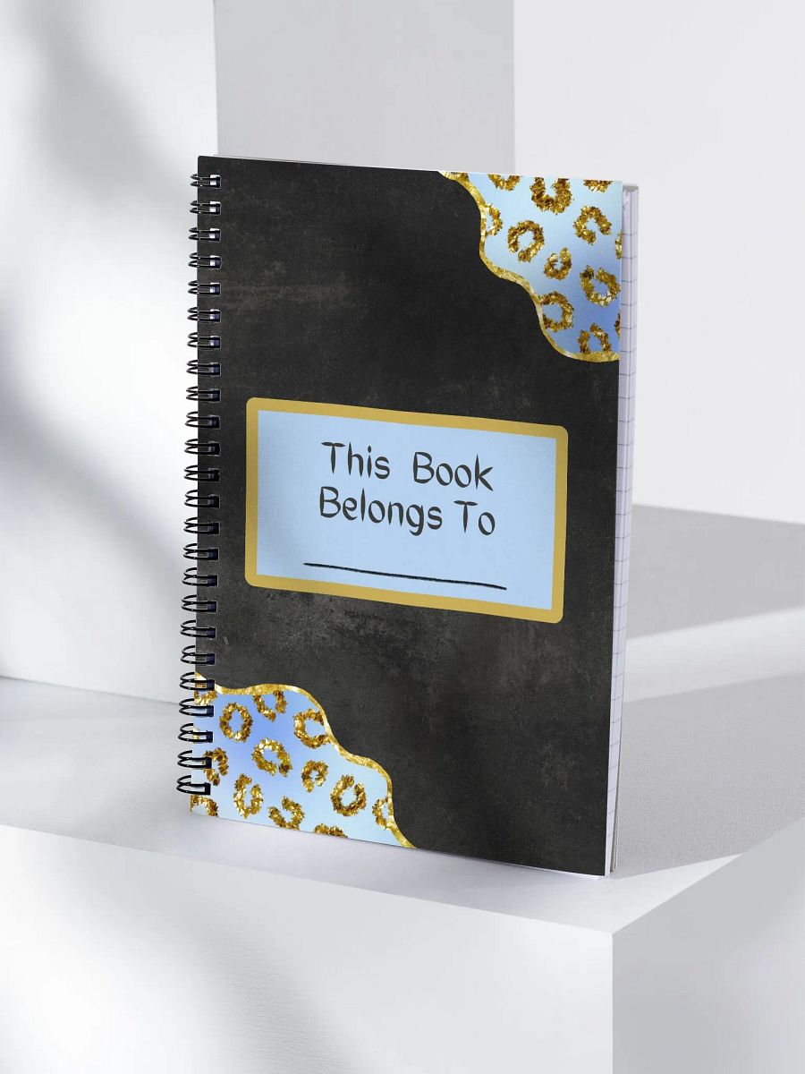 Spiral Notebook- With Blue and Gold Leopard Borders product image (6)