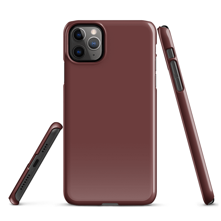 Auburn Red Brown Solid Color iPhone® Glossy Snap Case product image (3)