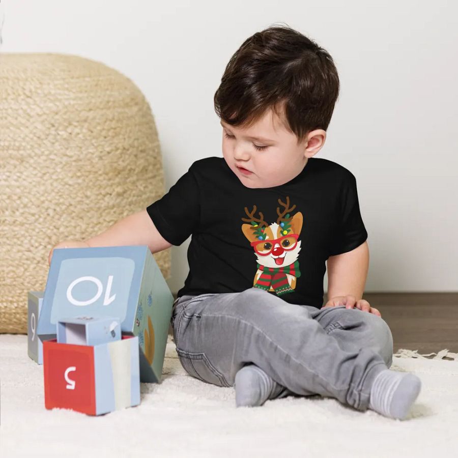 Festive Reindeer Dog Toddler T-Shirt product image (13)