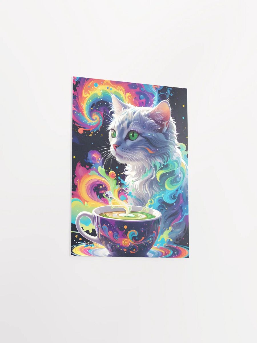 Psychedelic Cat with Swirling Coffee Art Poster product image (9)