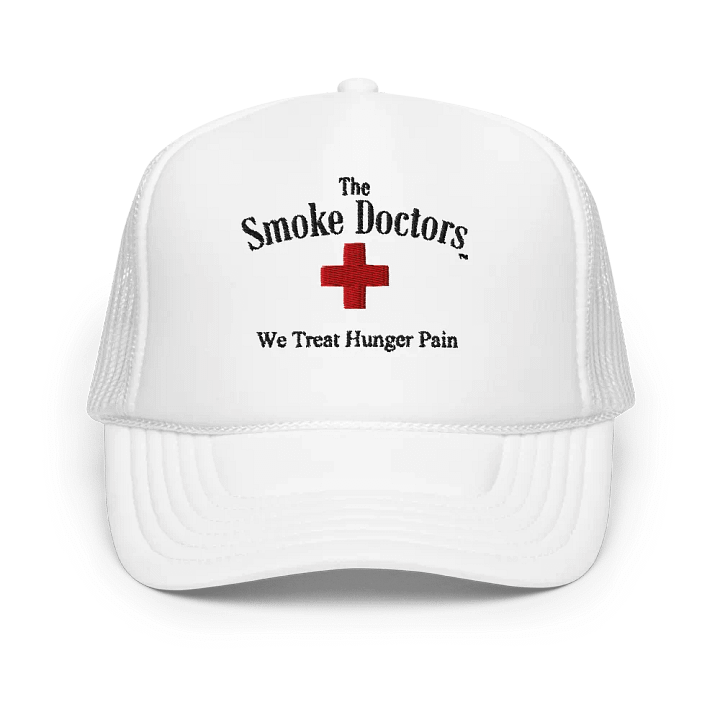 The Smoke Doctors Embroidered White Trucker Cap product image (2)