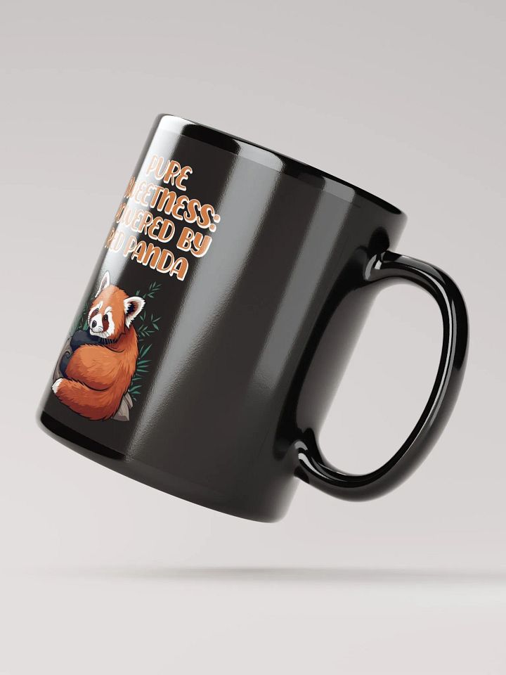Pure Sweetness: Powered By Red Panda - Cute Animal Design Black Mug product image (4)