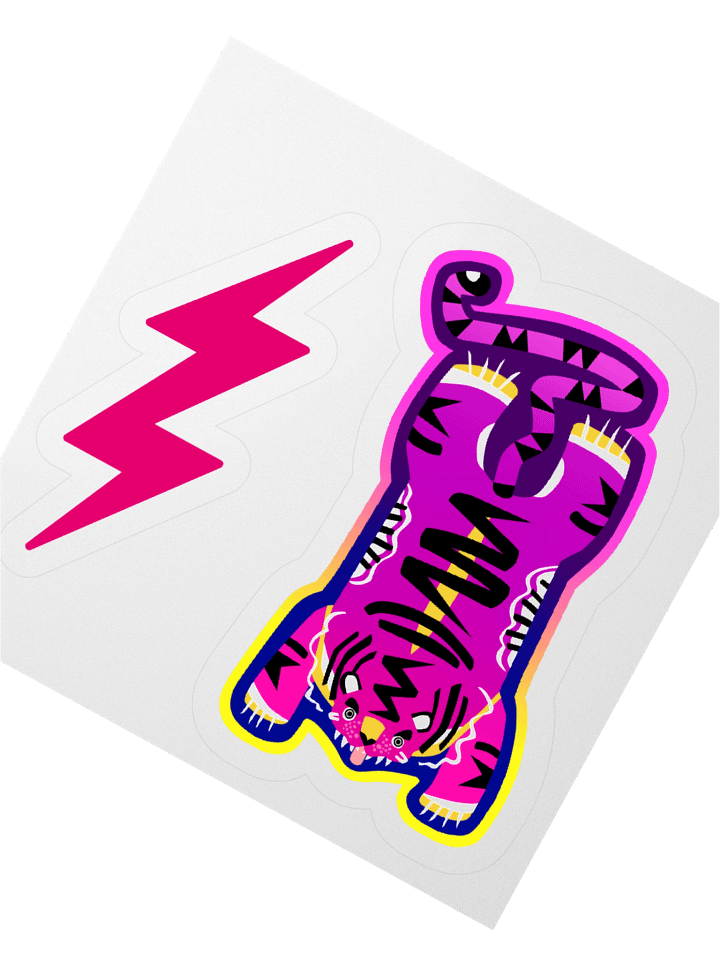 Pink Electric Tiger - Sticker product image (2)