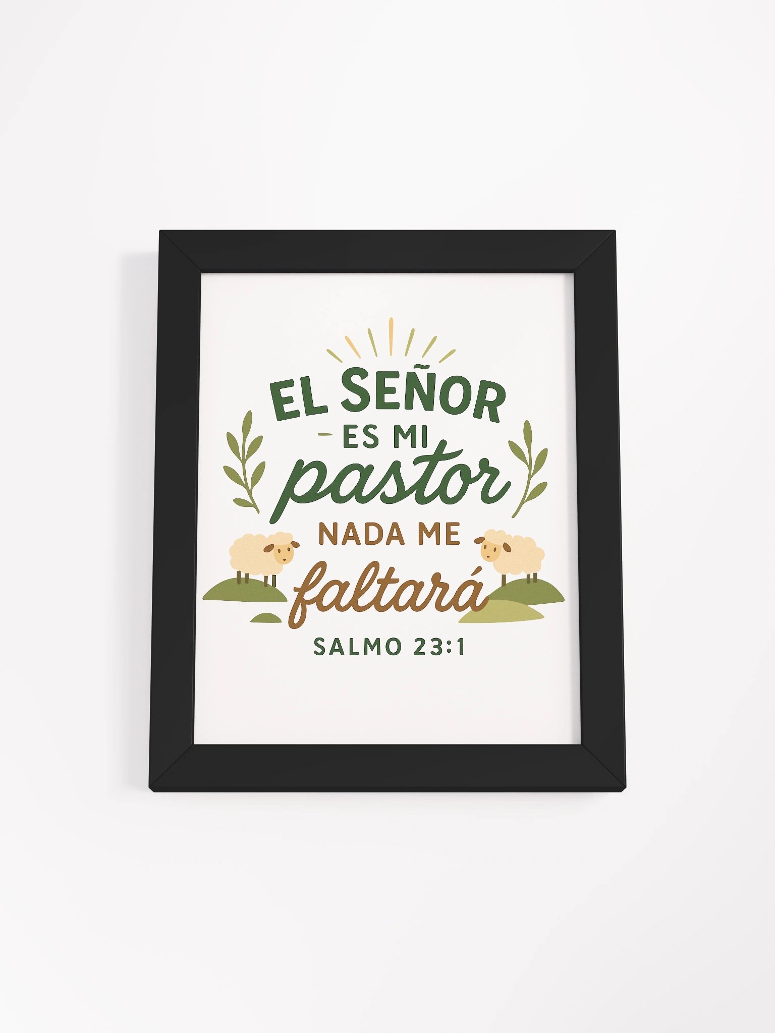 Framed Christian Poster – “El Señor es mi Pastor” – Spanish Psalm 23:1 (inches) product image (1)