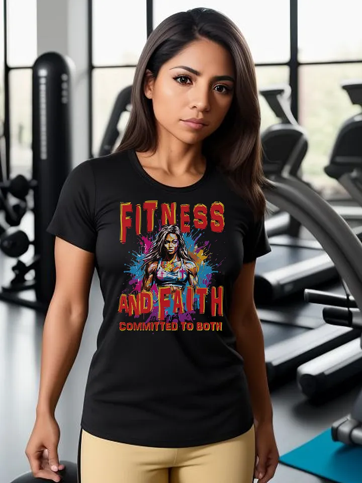 Fitness and Faith Committed To Both Christian Quote Workout Bodybuilding Motivational T-Shirt product image (1)