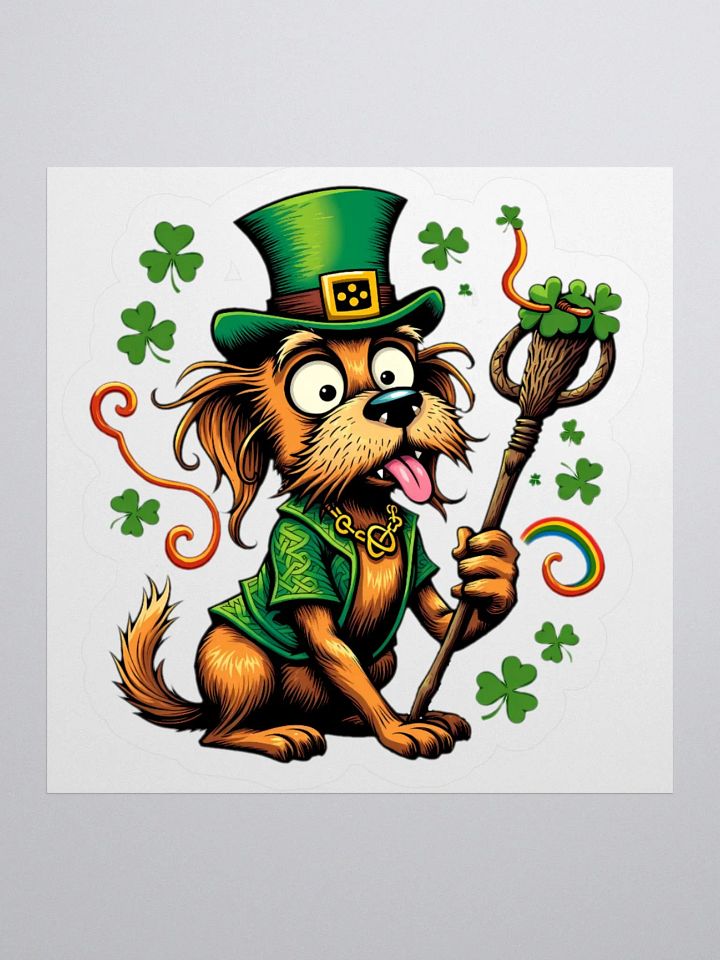 Lucky and Lit Leprechaun Dog Kiss Cut Stickers product image (2)