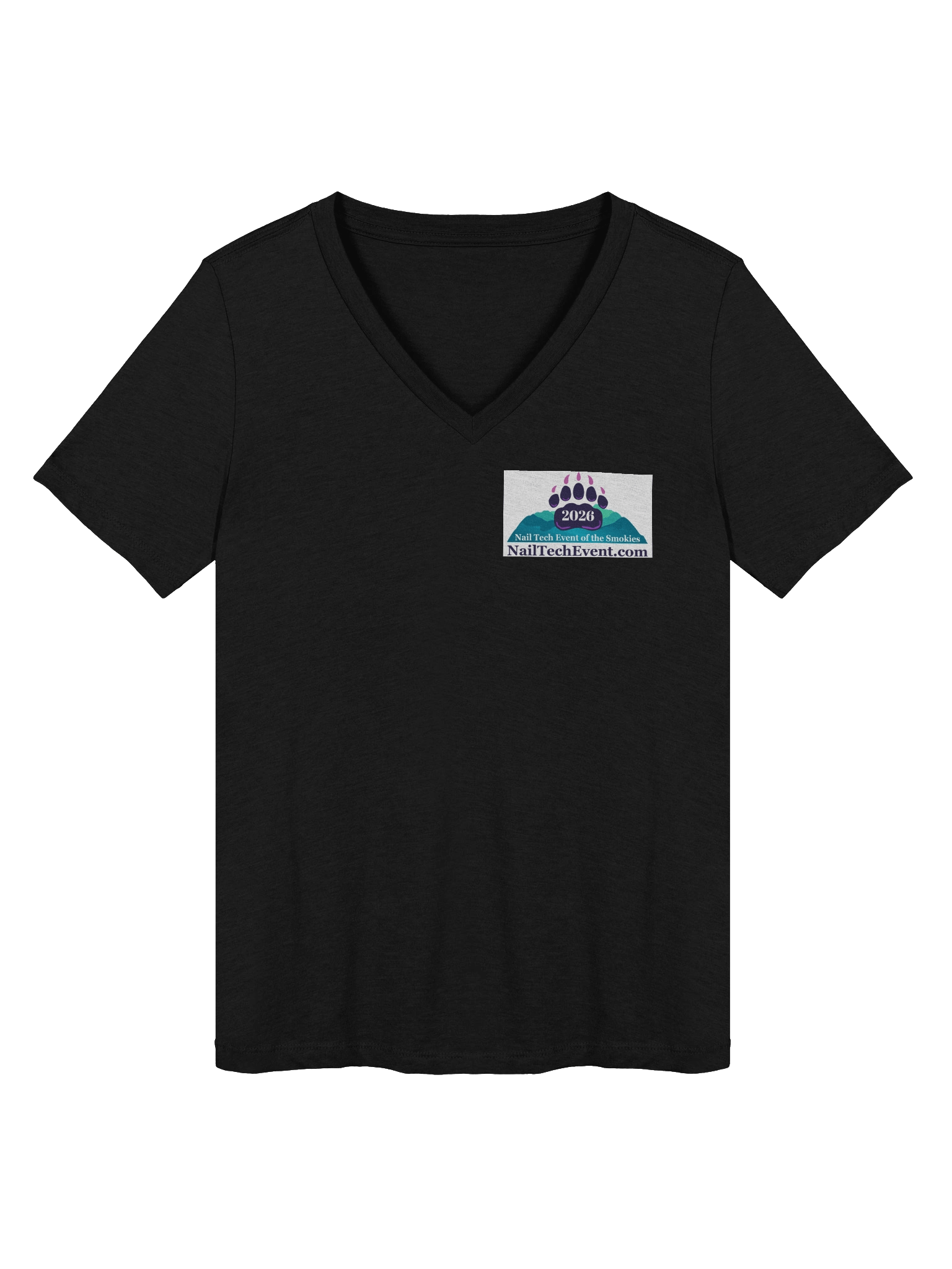 2026 Smokies Nail Tech Relaxed V-Neck Tee (white logo) product image (1)