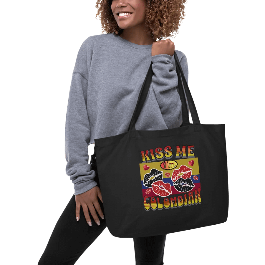 Kiss Me I'm Colombian Flag Tote product image (3)