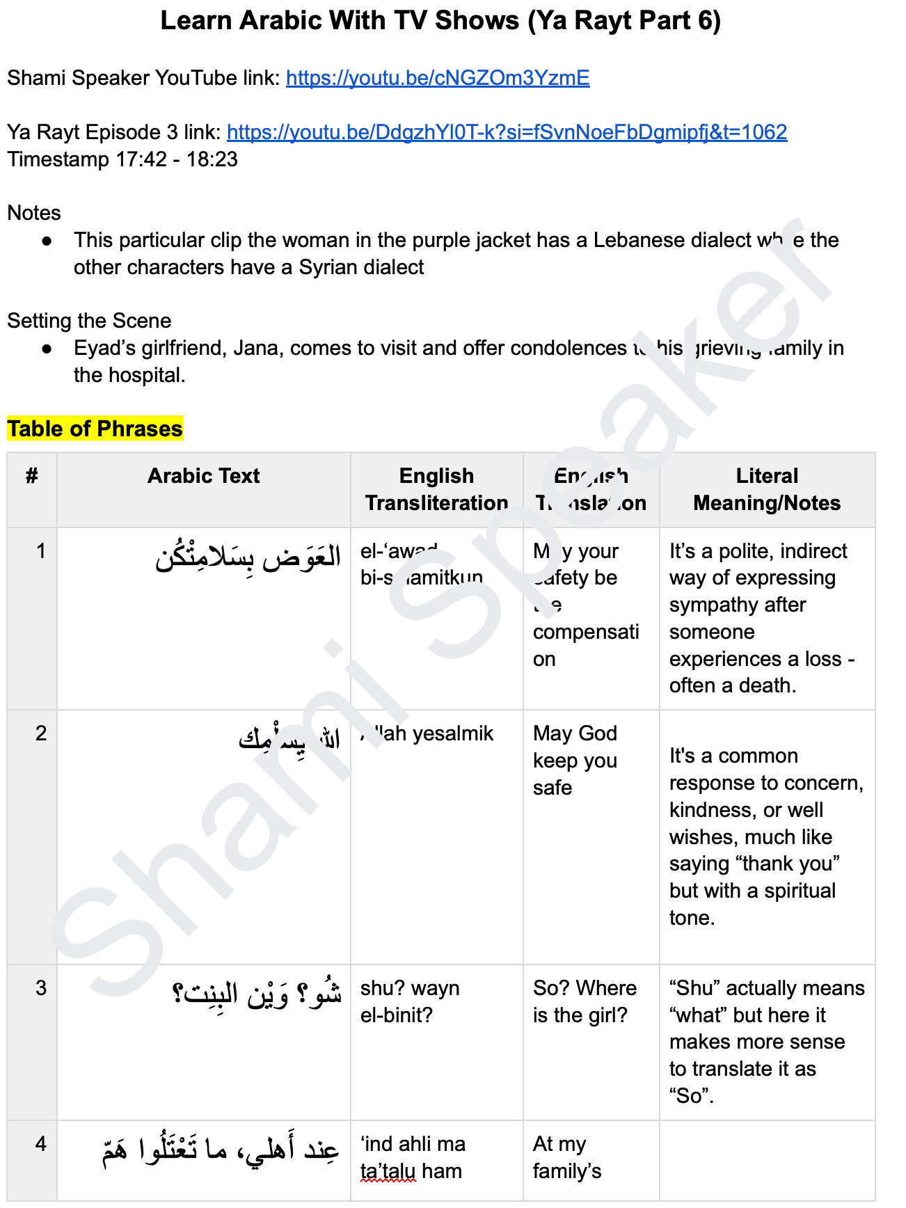 Learn Levantine Arabic With TV Shows (Ya Rayt Part 6) product image (2)