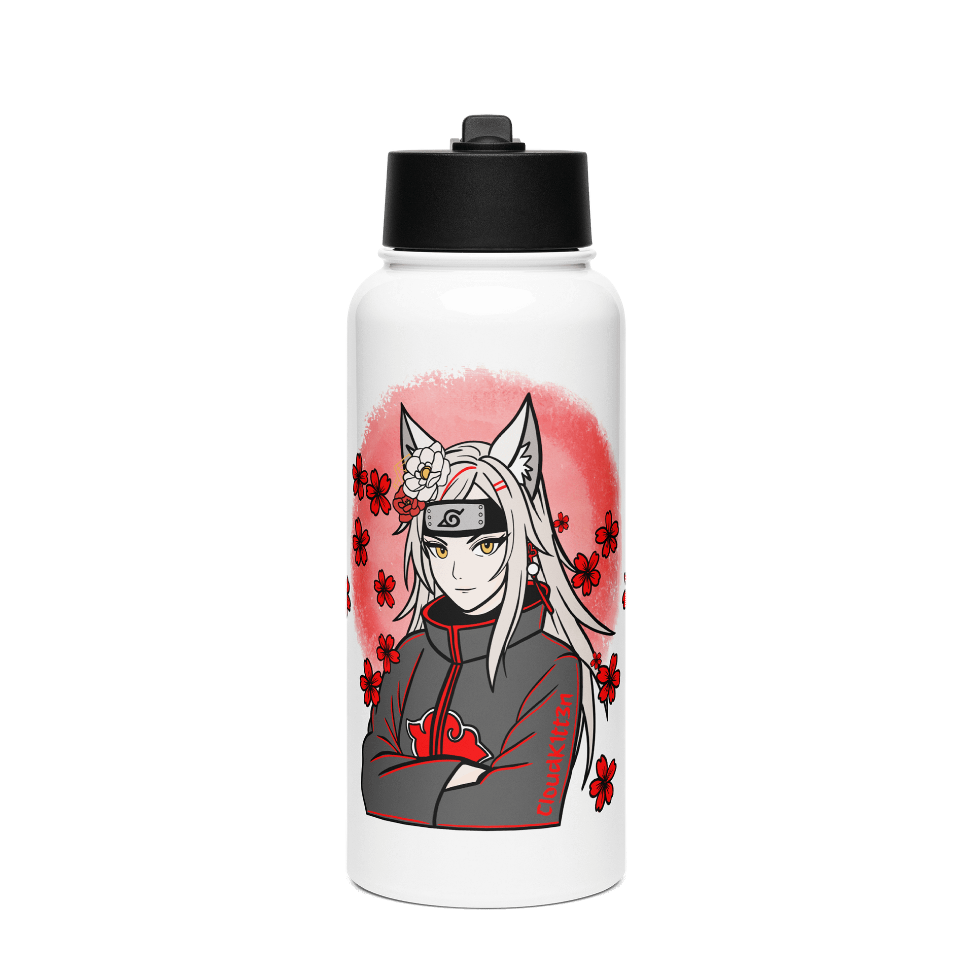 Red Akatsuki Model Stainless Steel Water Bottle product image (1)