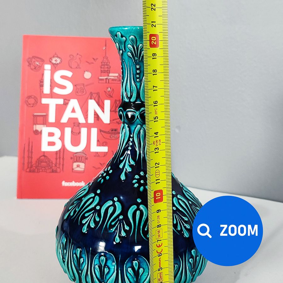 Ceramic turkuaz vase (Gözyaşı Vazo) — handmade pottery product image (7)