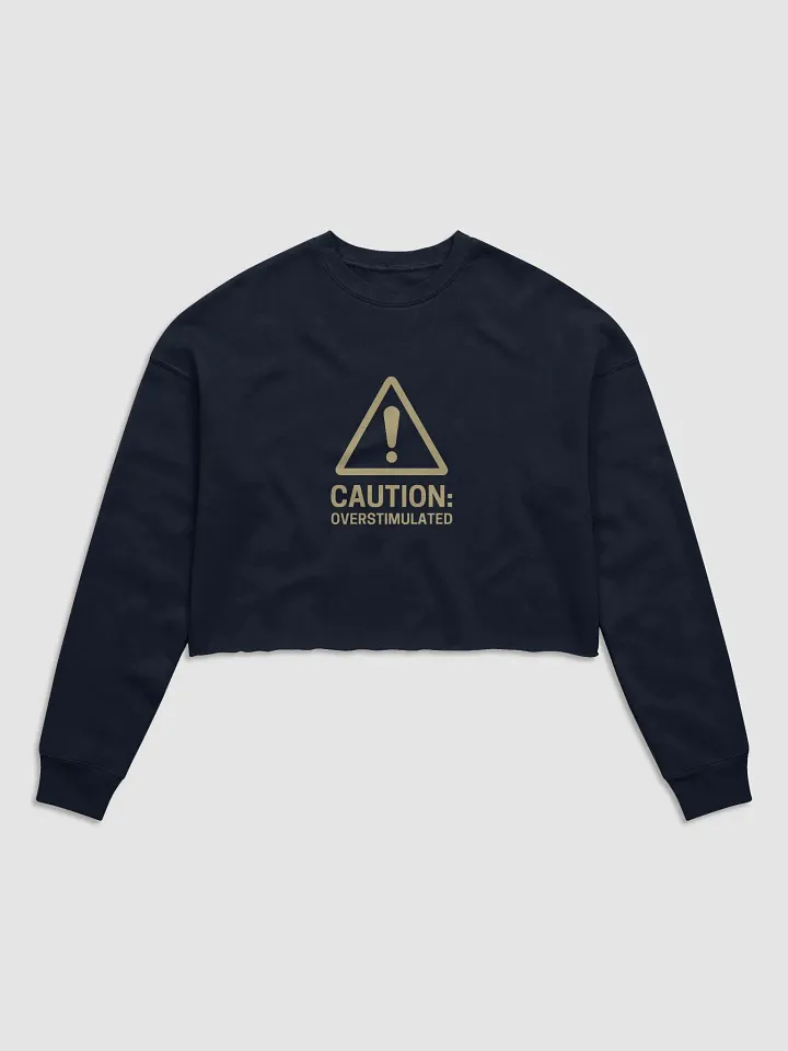 “It’s all a bit!!!” (sm. lined design, #E1CA8D) Women's Fleece Crop Sweatshirt product image (10)