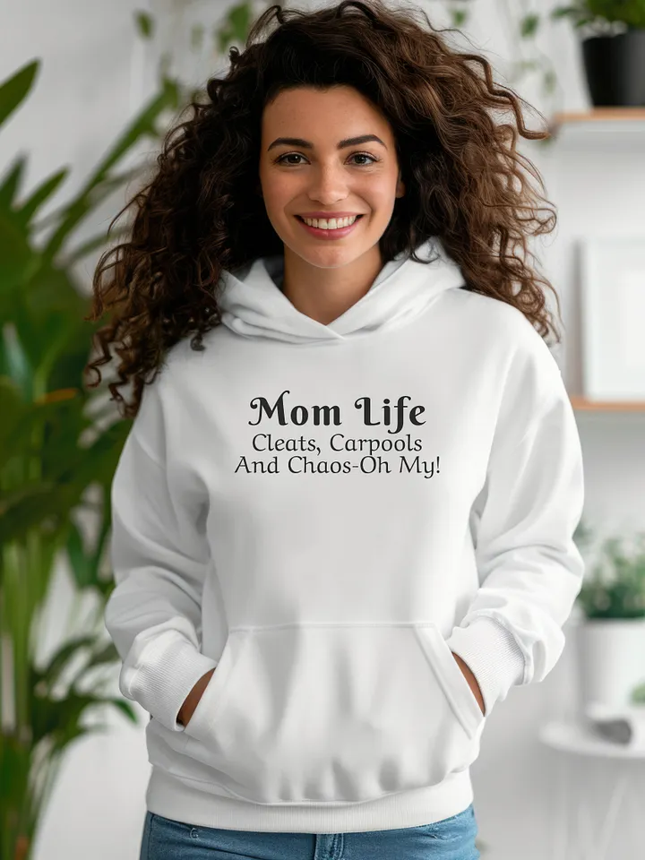 Mom Life - Cleats Carpools and Chaos-Oh My - Gildan Classic Unisex Hoodie - Light Colors product image (1)