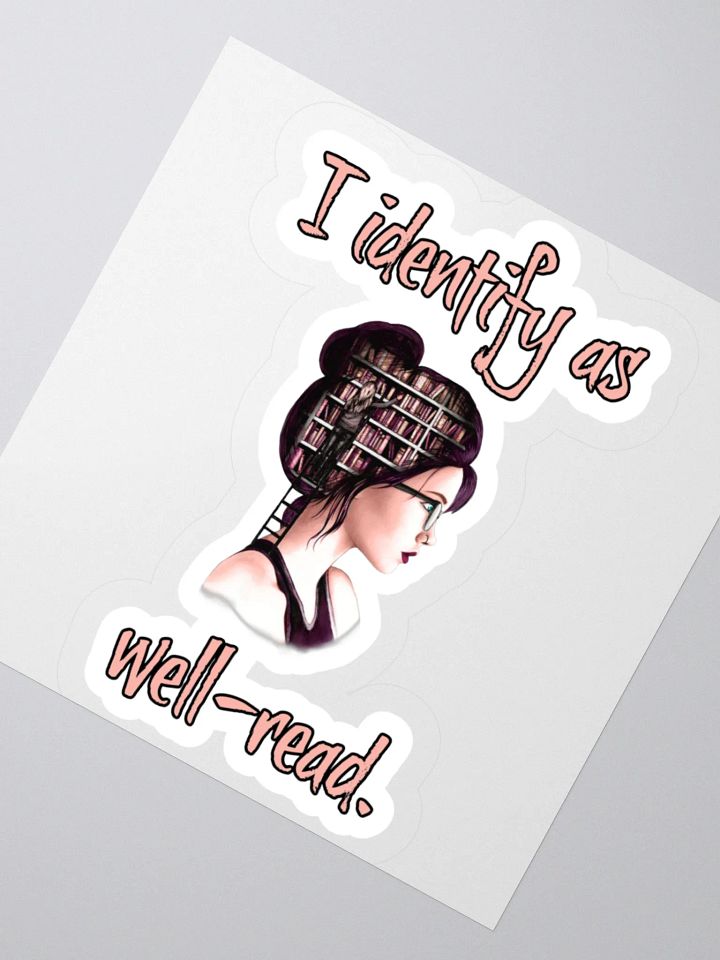 I Identify As Well-Read (Library In Her Head) Sticker product image (2)