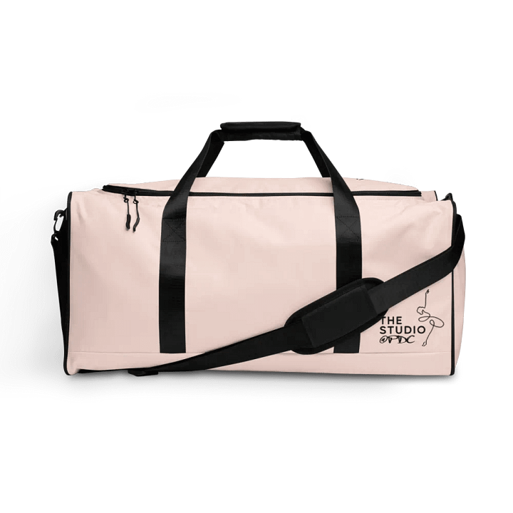 Large Dance Bag | Pale Peachy Pink with Black Logo and Quote product image (1)