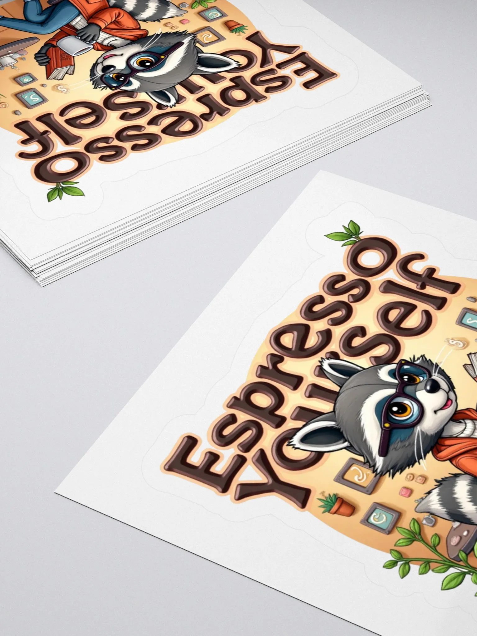 Espresso Yourself Raccoon Sticker Set product image (12)