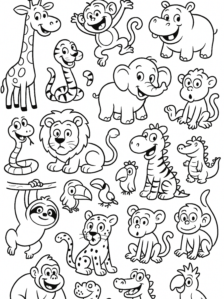 40+ Funny Jungle Animals Vector Graphics Instant Download product image (4)