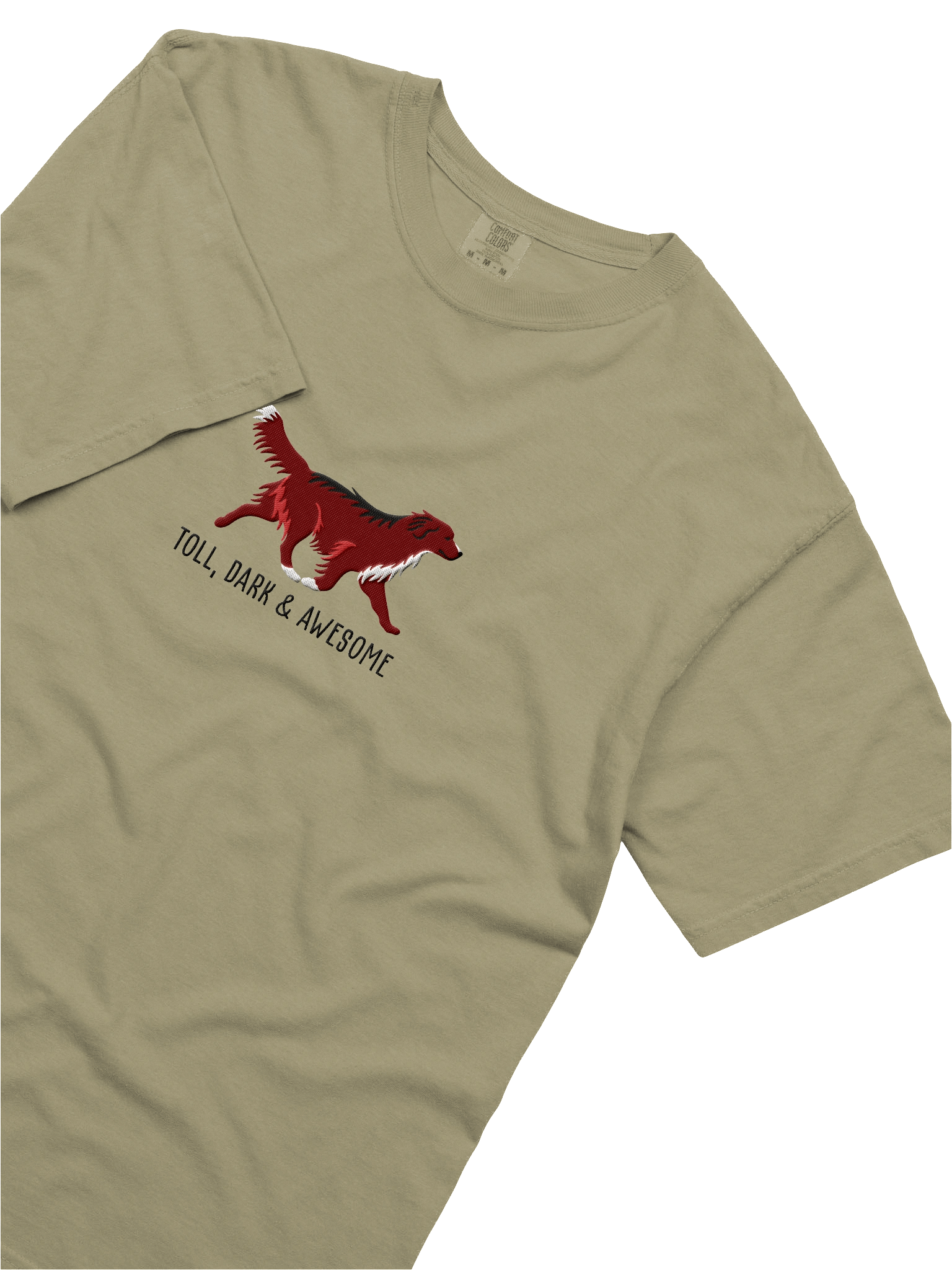 Toll, Dark, and Awesome T-Shirt(Embroidered) of a Nova Scotia Duck Tolling Retriever(Dark Red) product image (26)