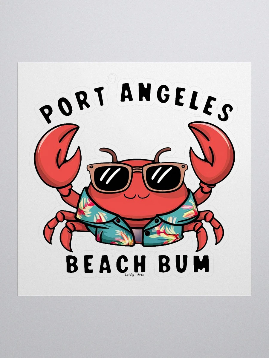 Port Angeles Beach Bum Crabs Sticker product image (1)