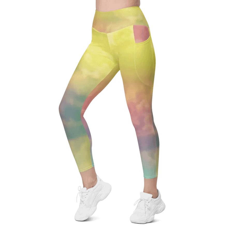 Blur cloud rainbow Design Leggings with Pocket - V12 product image (8)