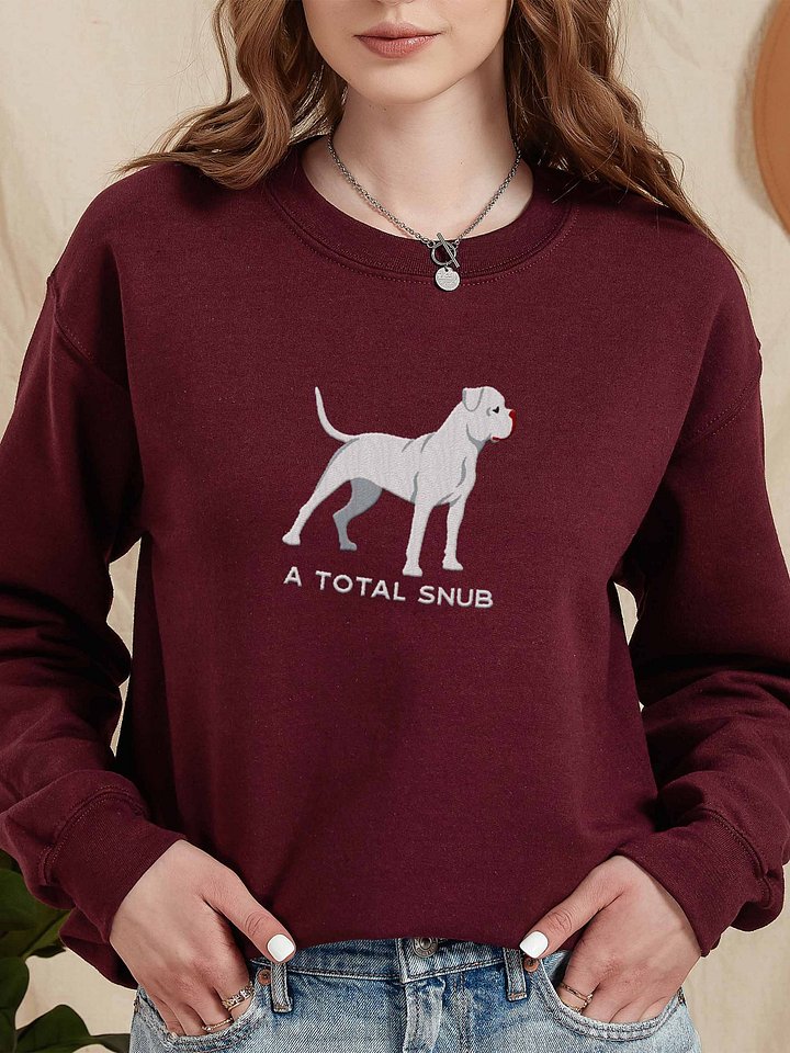 A Total Snub Sweatshirt (Embroidered) of an American Bulldog(White) product image (2)