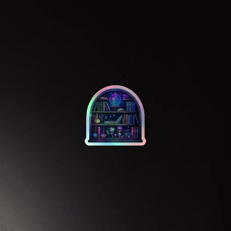 Starry Book Shelf Holographic Sticker product image (3)