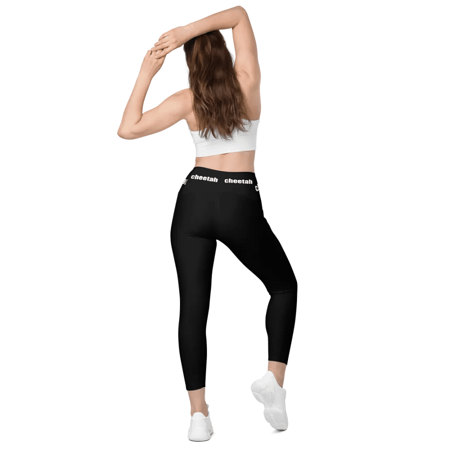 cheetah leggings with pokets black product image (4)