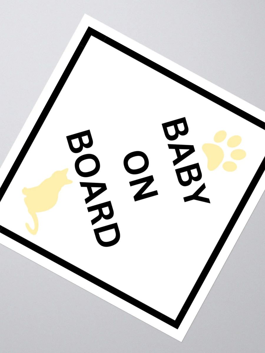 Cat Baby on Board Sticker - Ginger on White product image (2)