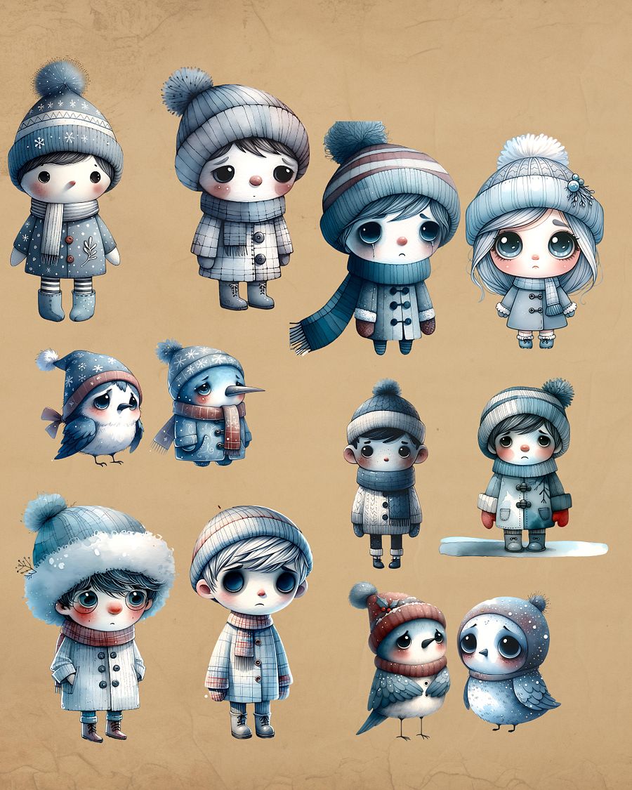 Gloomy Winter Friends Junk Journal Kit product image (5)