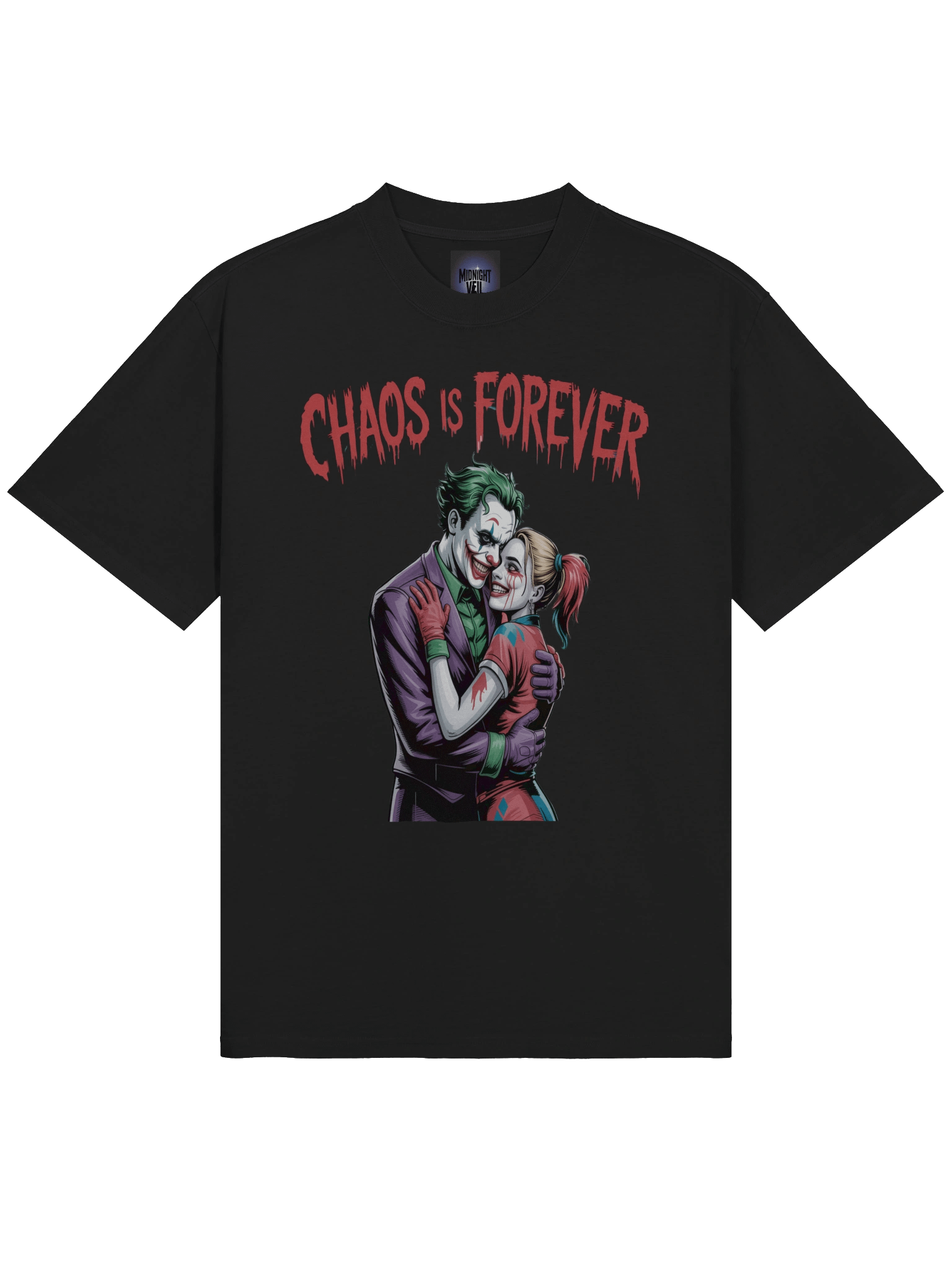 Joker & Harley Quinn 'Chaos is Forever' Oversized Faded T-Shirt product image (5)