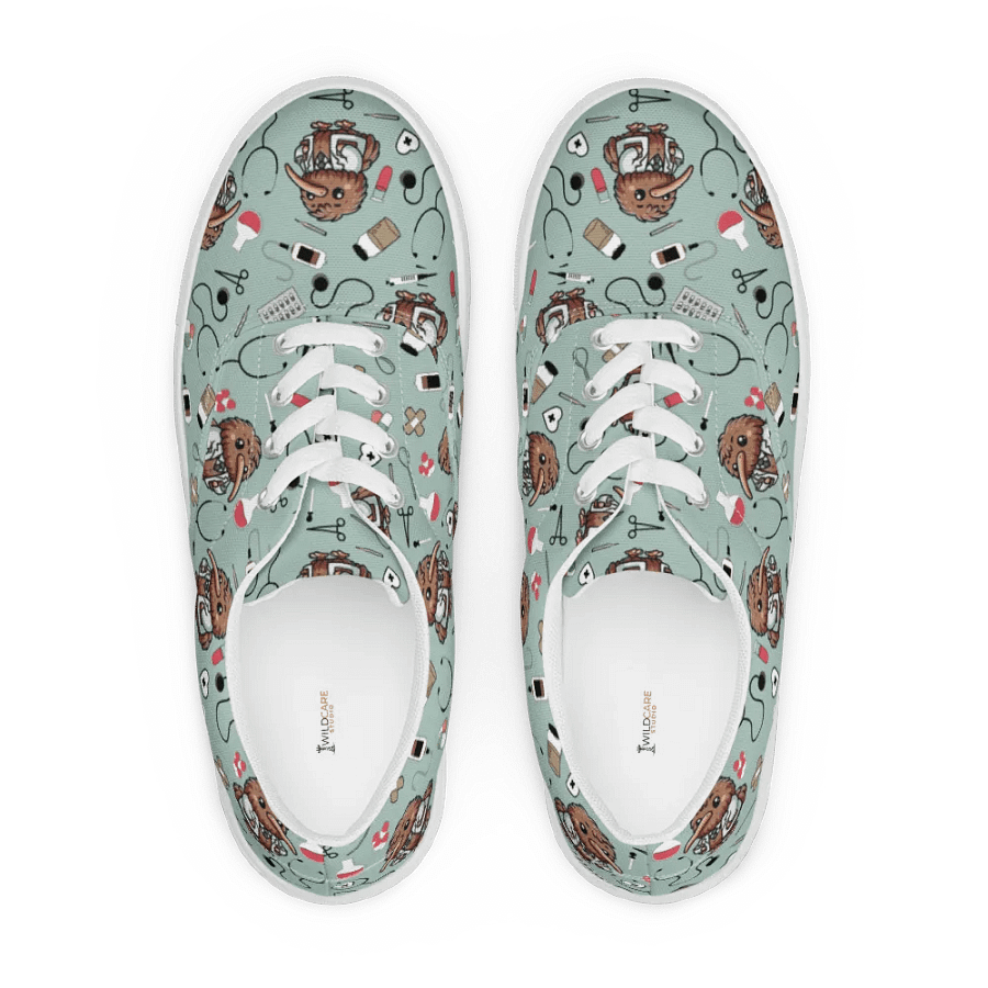 Cute Medical Kiwi Lace-up Canvas Shoes (Opal) product image (5)