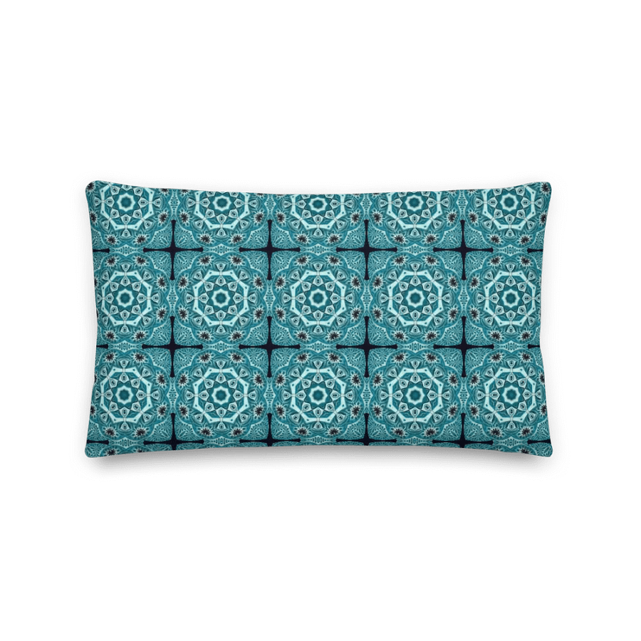 Blue octagonal premium pillow (Reversible and in 3 sizes/shapes) product image (1)