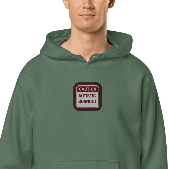 CAUTION: ASD BURNOUT embroidered pigment hoodie (maroon bubble design) product image (2)
