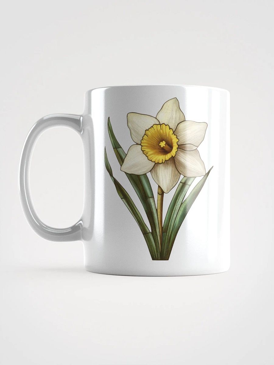 Stained Glass Daffodil White Glossy Mug product image (17)