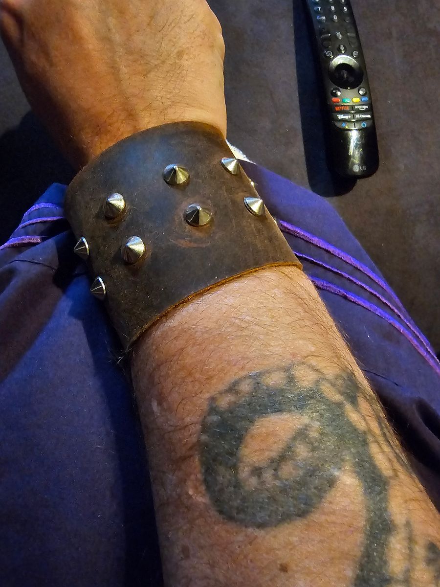 A Pair of Hand Crafted Leather Cuffs product image (7)