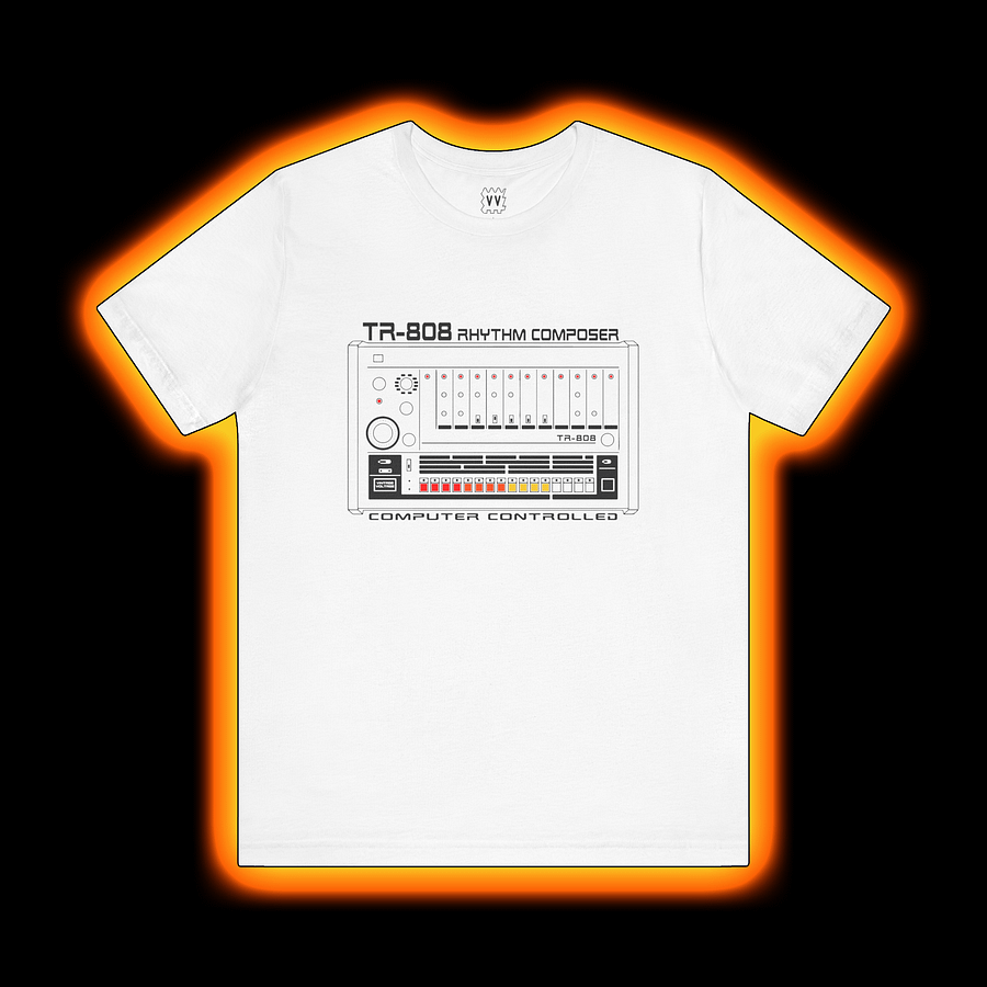 TR-808 T-Shirt - Roland 808 Rhythm Composer Drum Machine by Vintage Voltage (BLACK PRINT) product image (1)