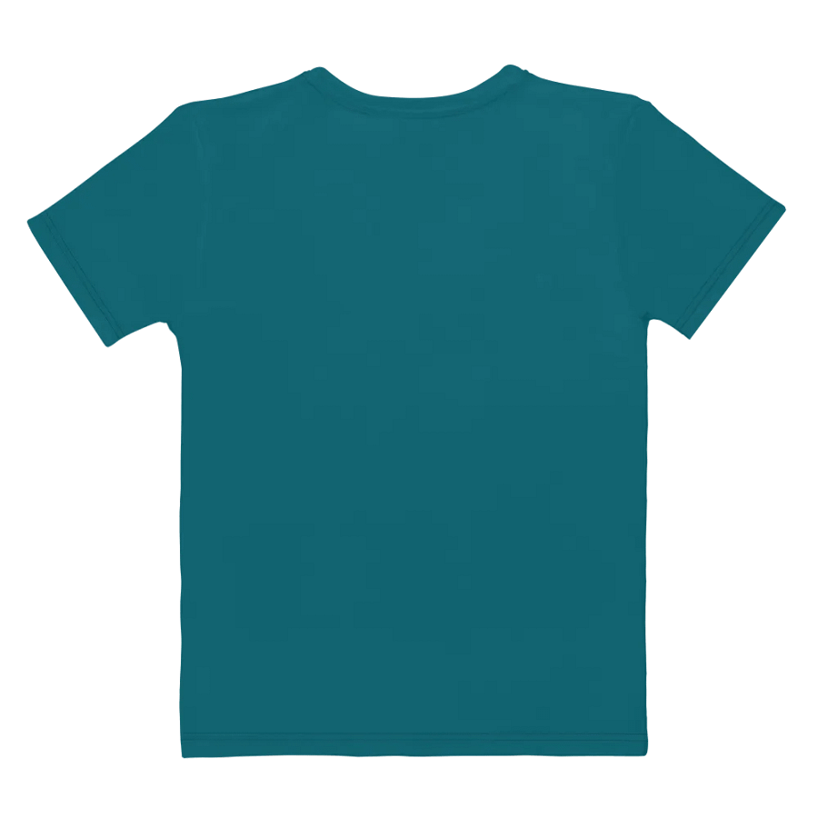 Plain Teal Blue True Summer Women's Crewneck Polyester Heavyweight Premium T-Shirt by Treasure Pie product image (9)