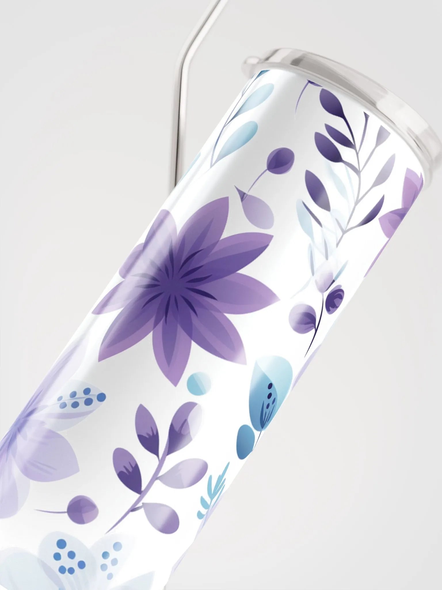 Pastel Purple Flowers 20oz Insulated Stainless Steel Tumbler – Ideal for Hot & Cold Drinks product image (5)