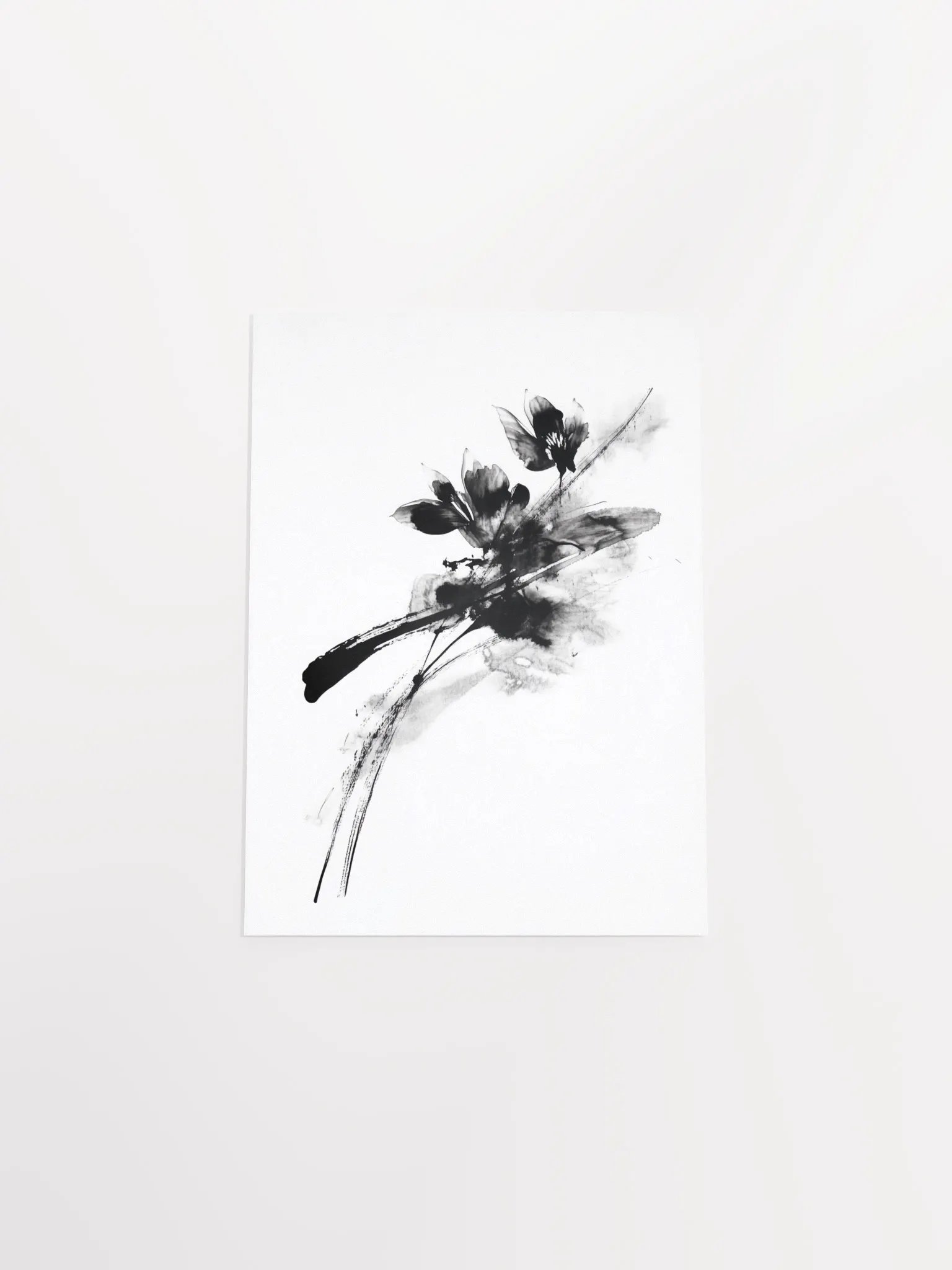 Ink Bloom I: Monochromatic Floral Art Print product image (4)