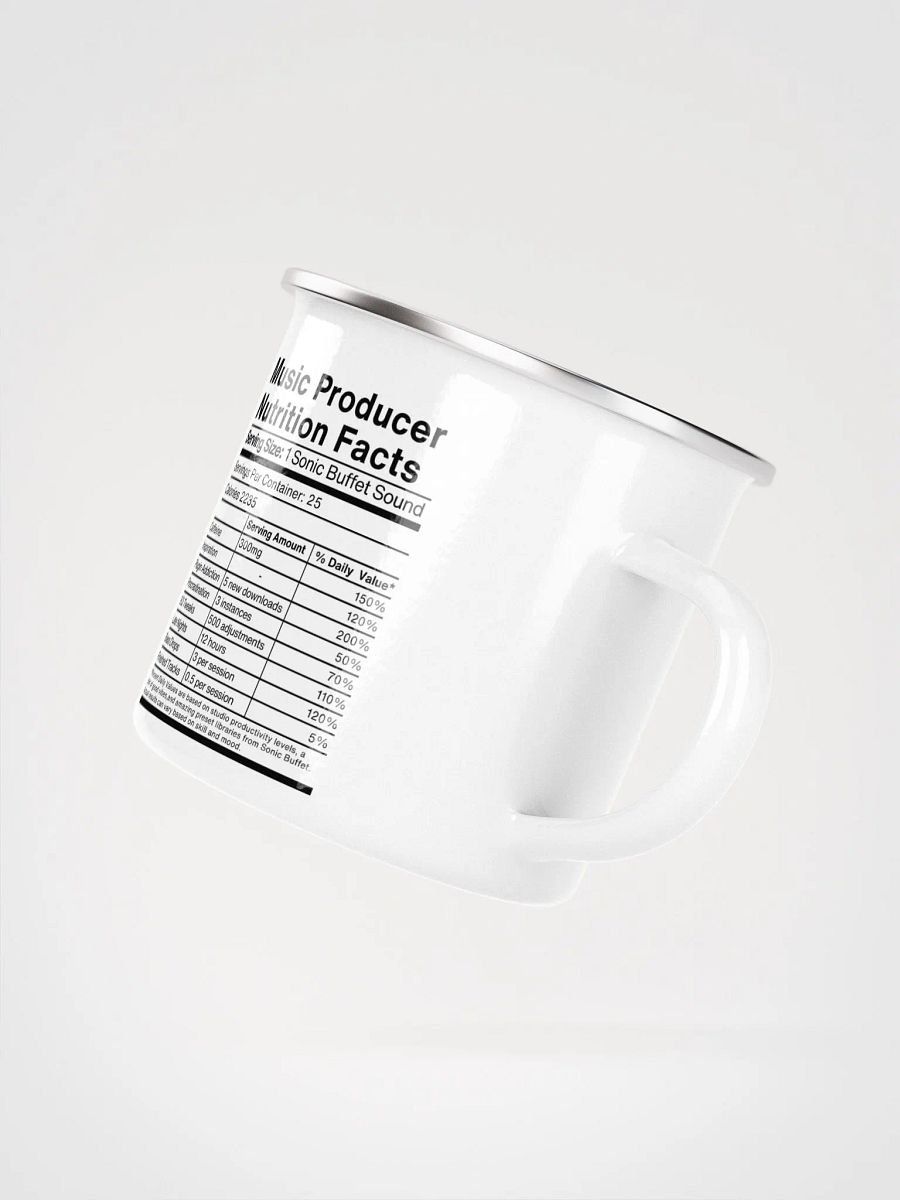 "Music Producer Nutrition Facts" Enamel Coffee Mug product image (3)