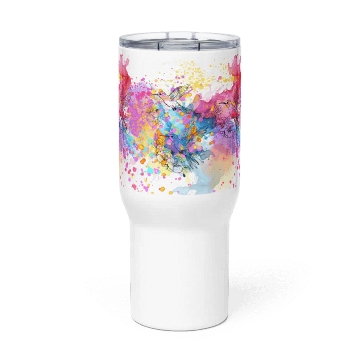 watercolor hummingbird design travel mug for arty moms daughters friends product image (2)